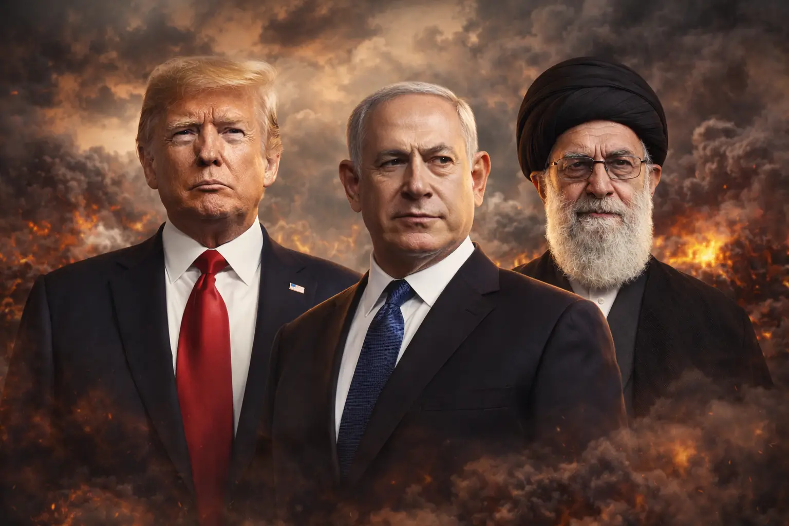 Líderes de Estados Unidos, Israel e Irán en medio de la escalada del conflicto que sacude Medio Oriente.